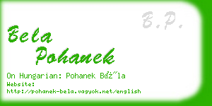 bela pohanek business card